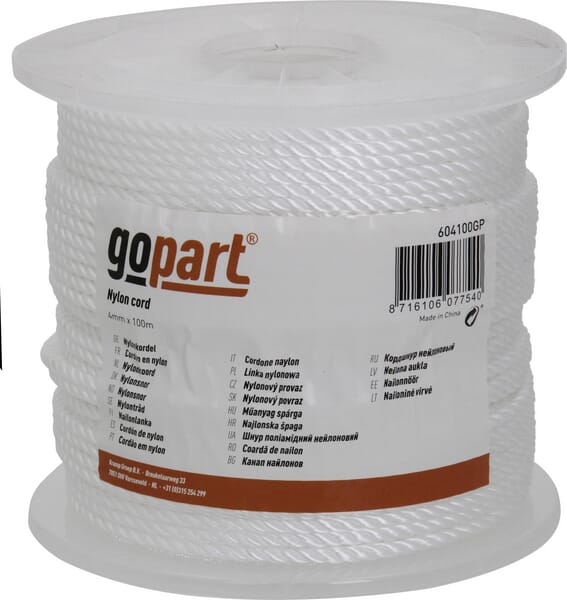 KRAMP Nylonkordel polya. 4mm x 100m 604100GP