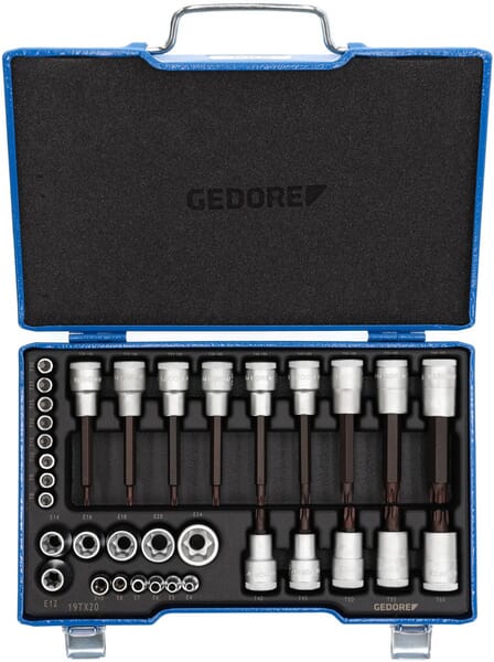 Socket set Torx 34 pieces.