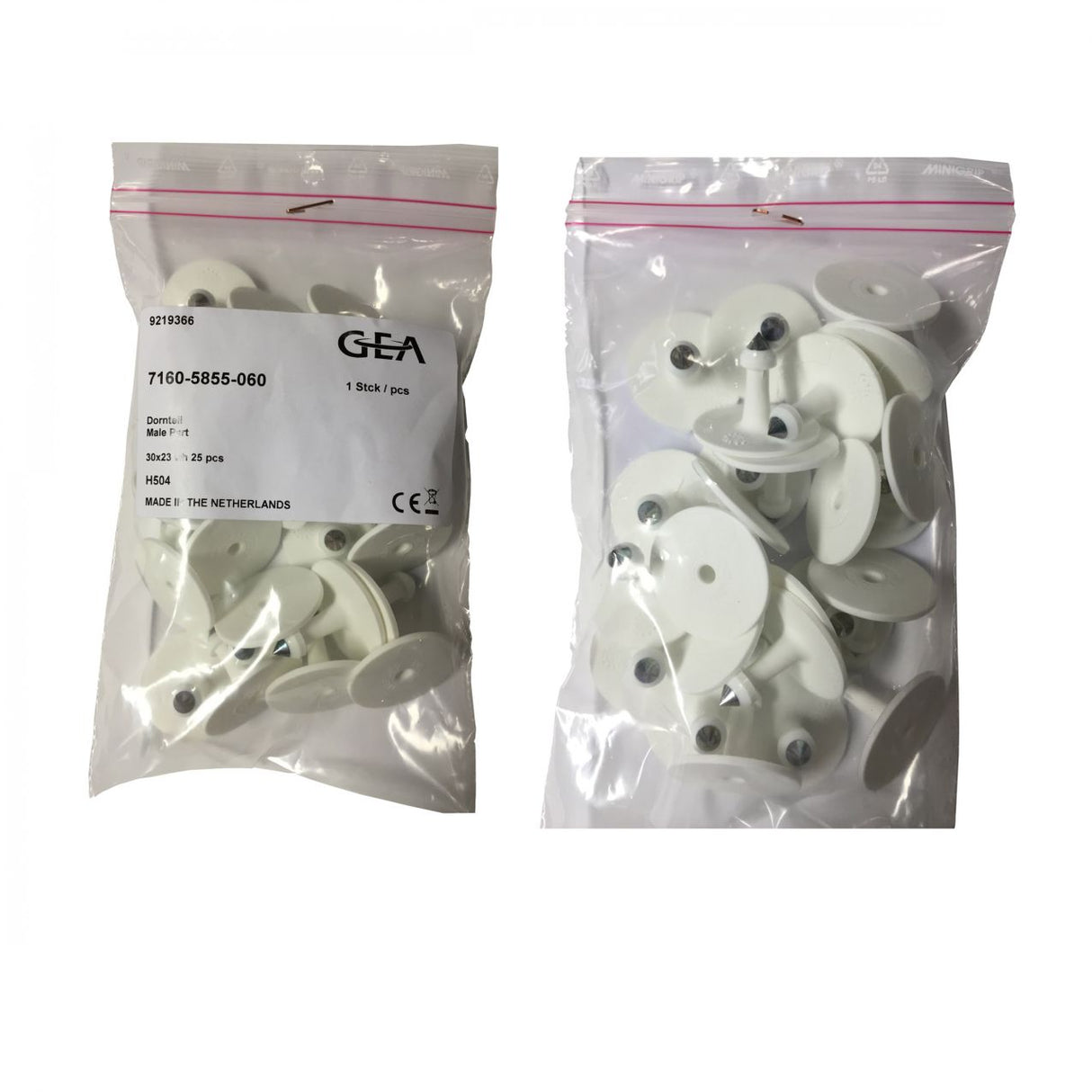 Ear tag with pen, set