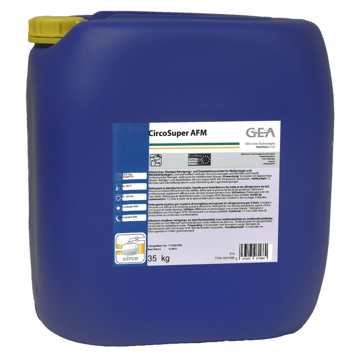 GEA CircoSuper AFM Reinigungsmittel 35 kg Kanister 7724-1023-500 (77241023500)