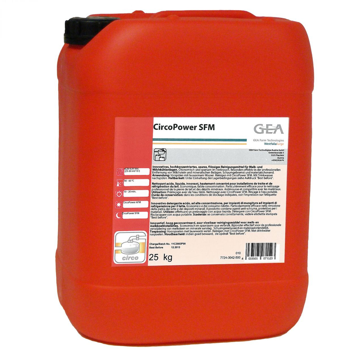 GEA CircoPower SFM Reinigungsmittel 25 kg Kanister 7724-3042-500 (77243042500)