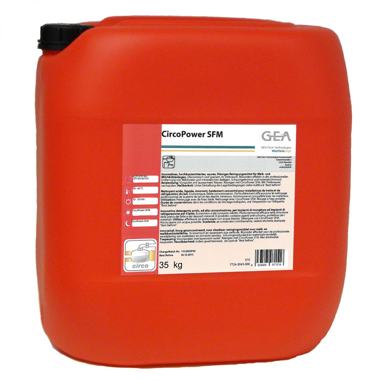 GEA CircoPower SFM Reinigungsmittel 35 kg Kanister 7724-3043-500 (77243043500)