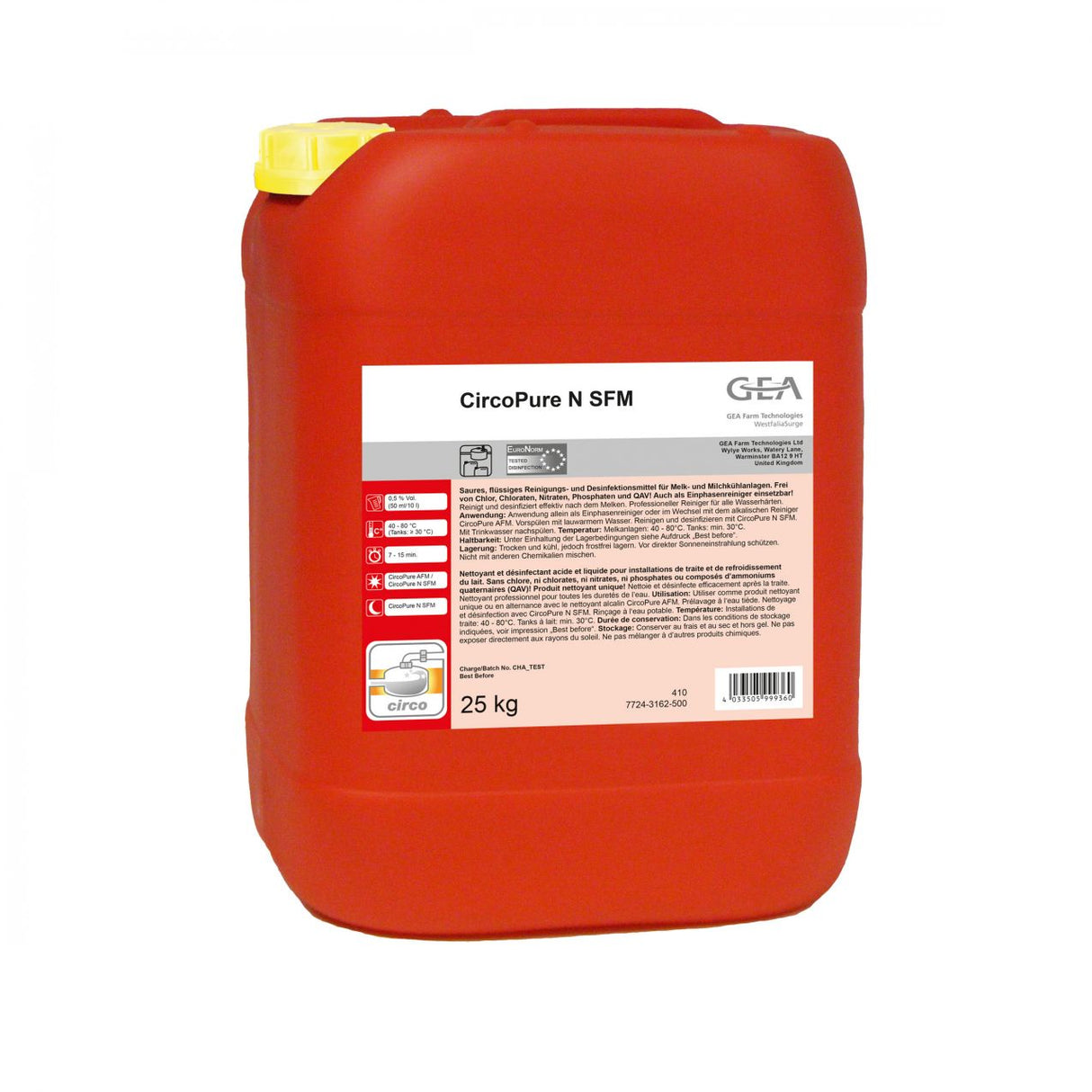 GEA CircoPure N SFM Reinigungsmittel 25 kg Kanister 7724-3162-500 (77243162500)