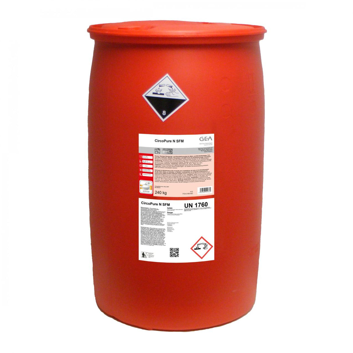 GEA CircoPure N SFM Reinigungsmittel 240 kg Kanister 7724-3165-400 (77243165400)