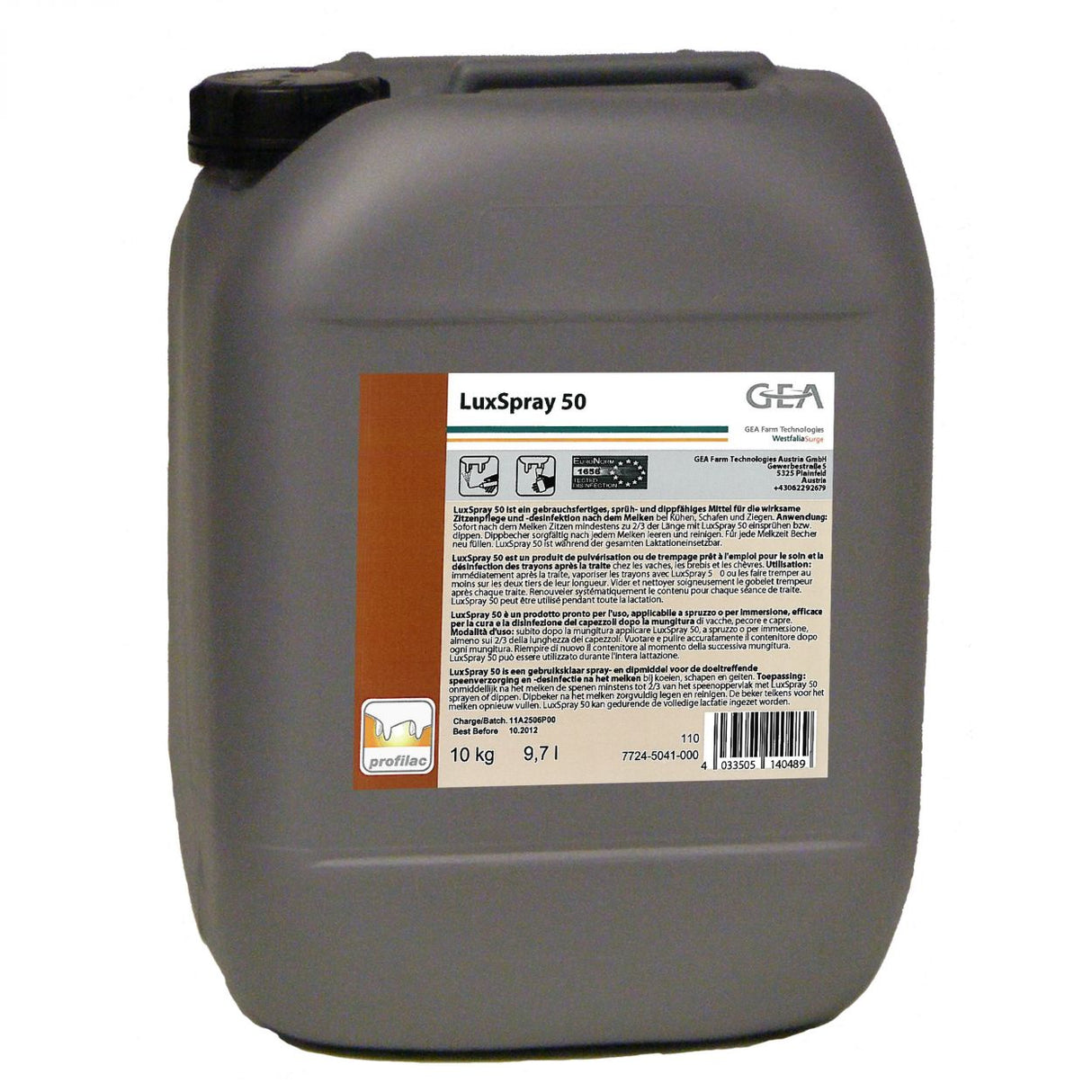 GEA LuxSpray 50 Dippmittel 10 kg Kanister 7724-5041-000 (77245041000)