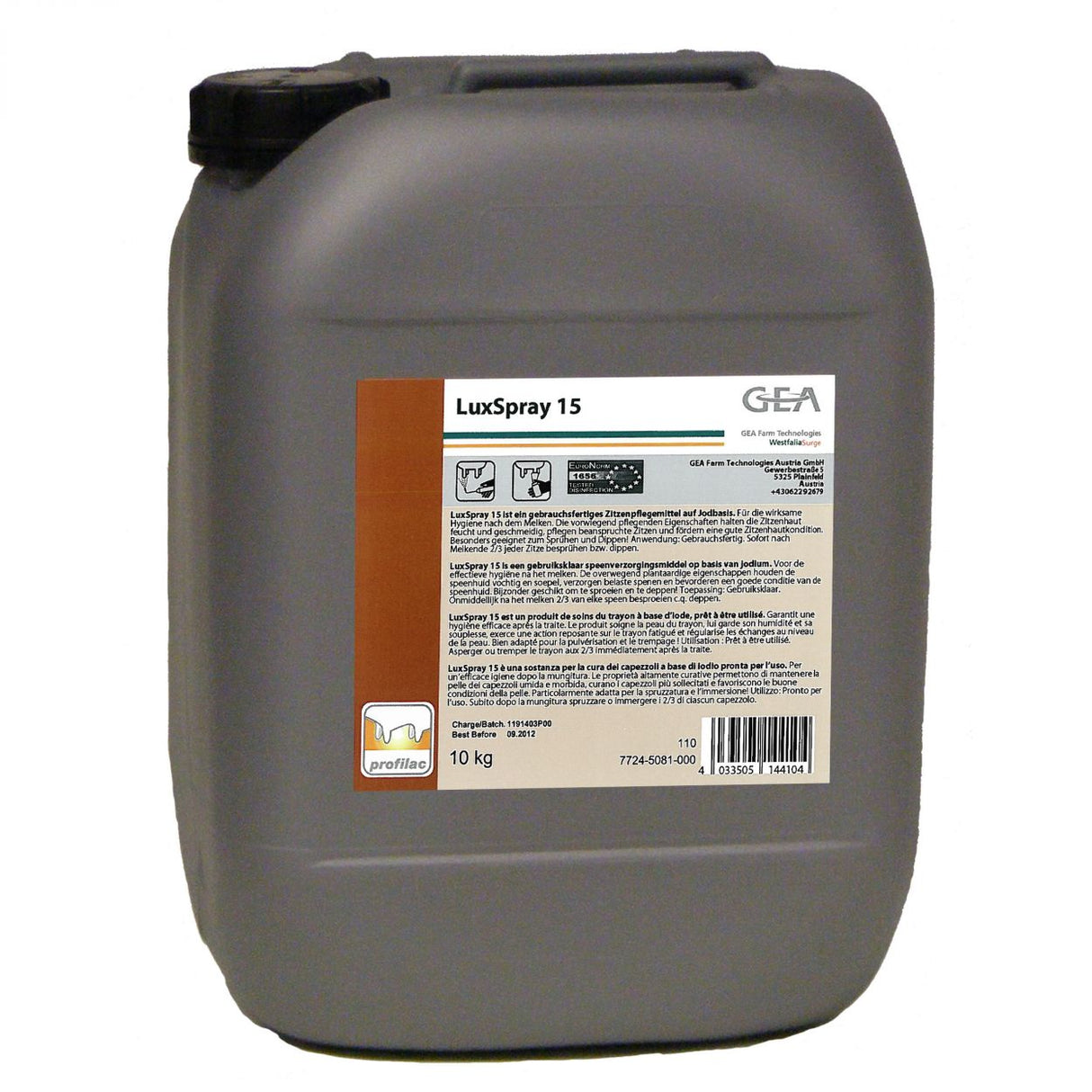 GEA LuxSpray 15 Dippmittel 10 kg Kanister 7724-5081-000 (77245081000)