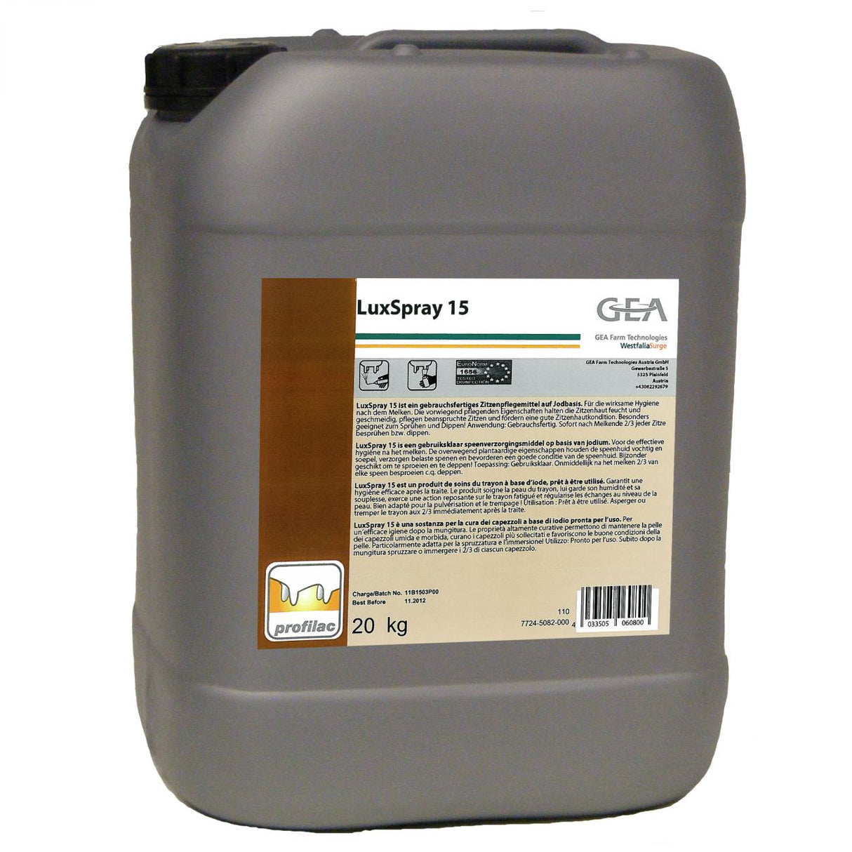GEA LuxSpray 15 Dippmittel 20 kg Kanister 7724-5082-000 (77245082000)