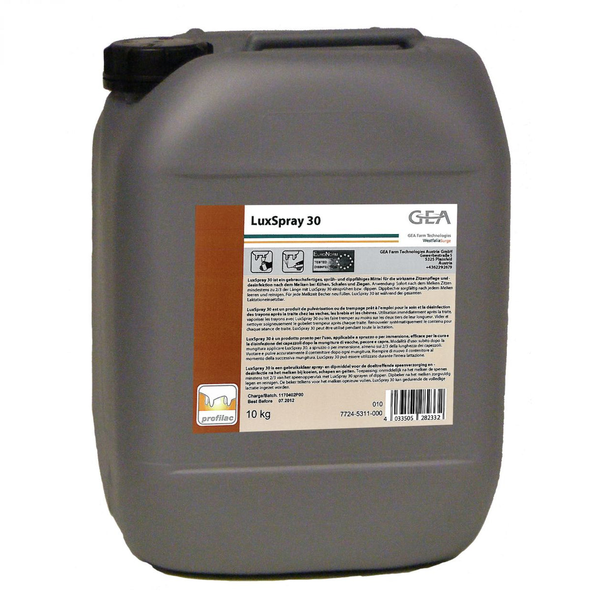 GEA LuxSpray 30 Dippmittel 10 kg Kanister 7724-5311-000 (77245311000)