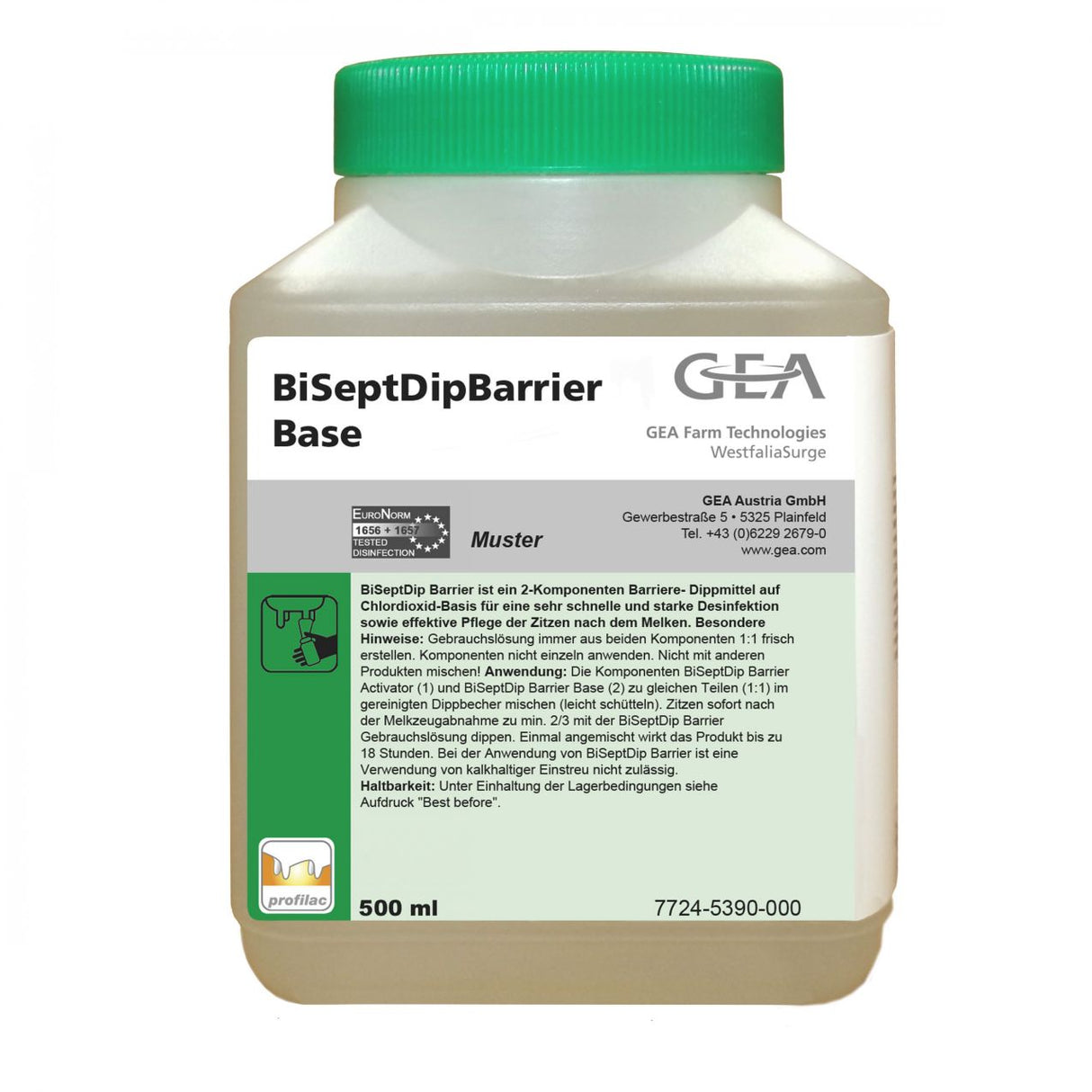 GEA BiSeptDip Barrier 2 Dippmittel 0,5 kg Base Flasche 7724-5390-000 (77245390000)
