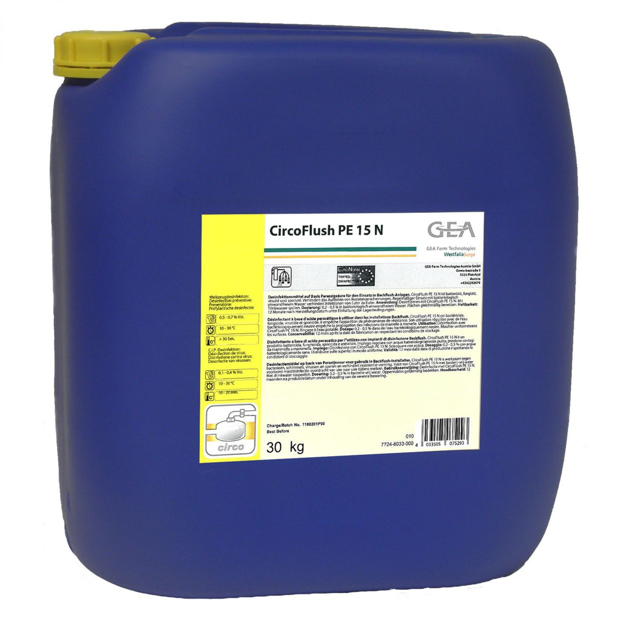 GEA CircoFlush PE 15 N Desinfektionsmittel 30 kg Kanister 7724-8033-000 (77248033000)