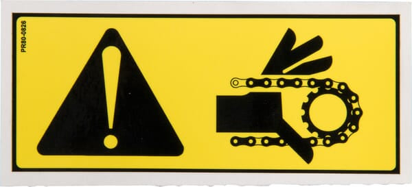 SEKO-Kongskilde Warnaufkleber: Kettenübertragung - 1 Stück - 81PR800826