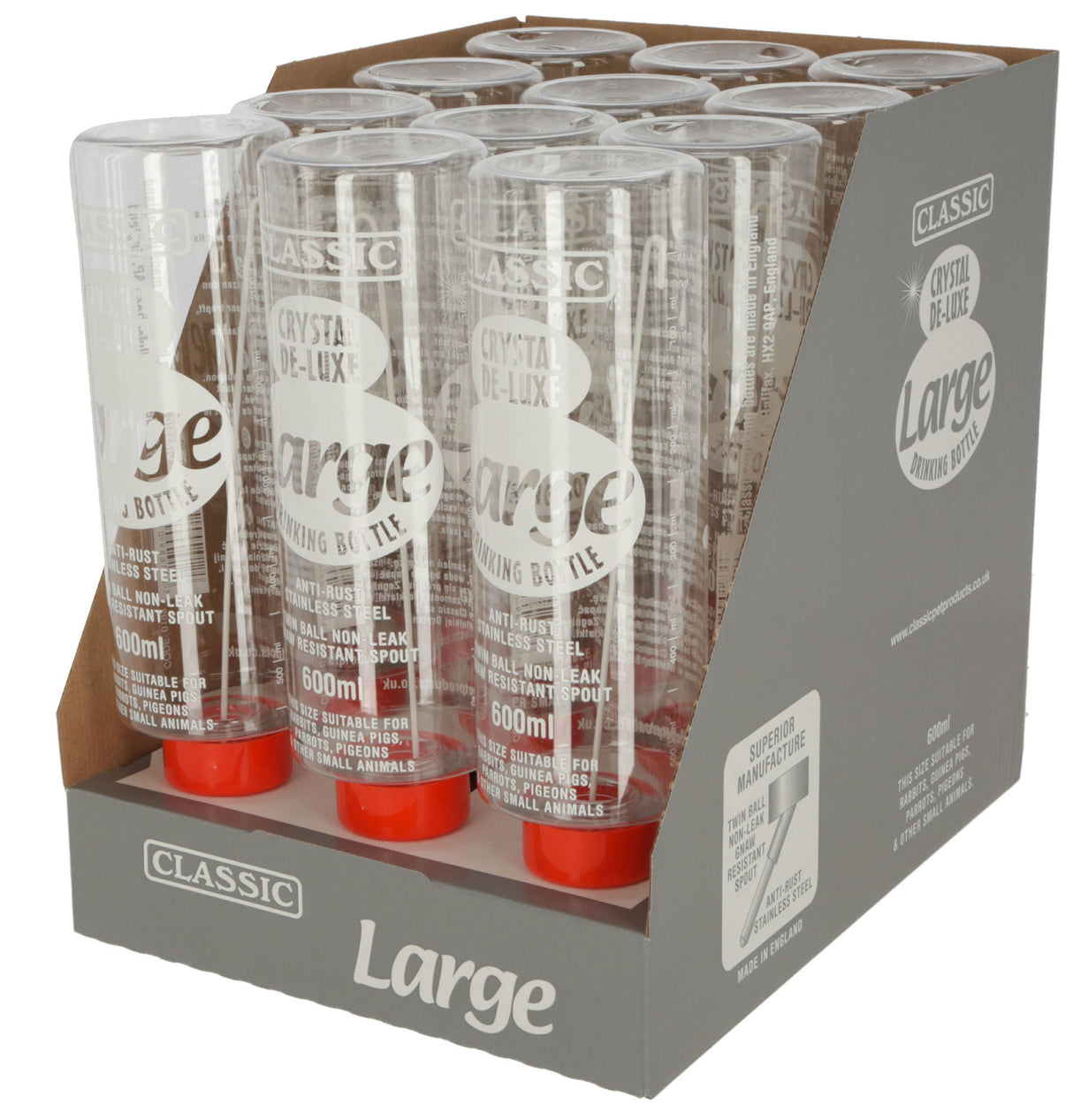 Kerbl Trinkflasche Classic 600 ml 83187 12 Stück