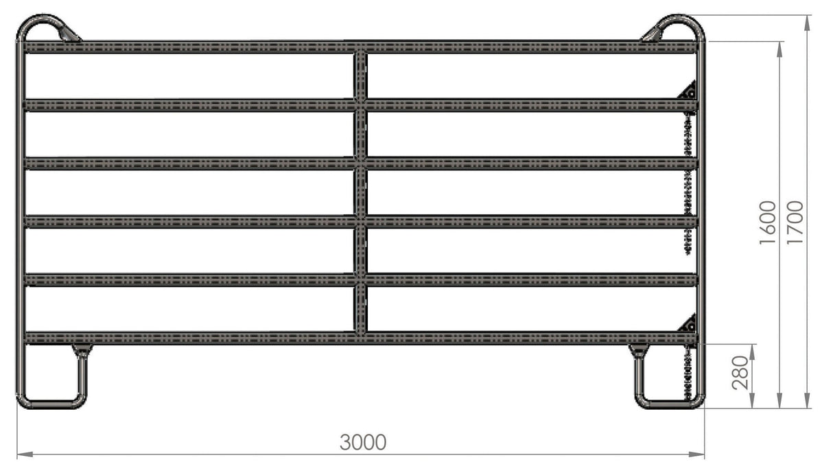 Kerbl Panel Zaunelement 3,0 m mit Schnell-Kettenverschluss 442592