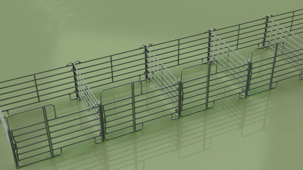 Kerbl Panel Zaunelement 3,6 m mit Tor (incl. Kettenverschl) 442596