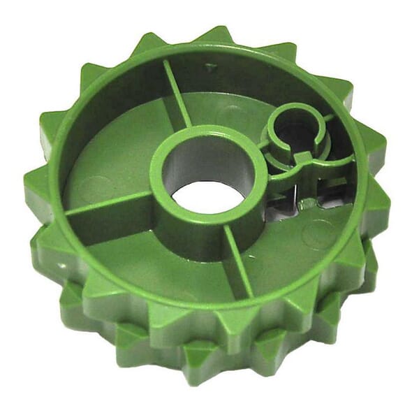 Green plastic seed wheel