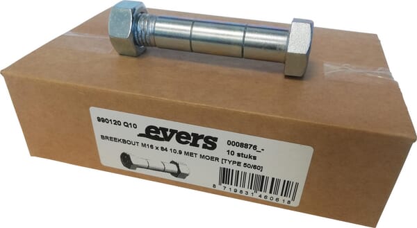 Evers Scherschraube mit Mutter (10x), M16x84, 10.9, Typ 50/60 990120Q10