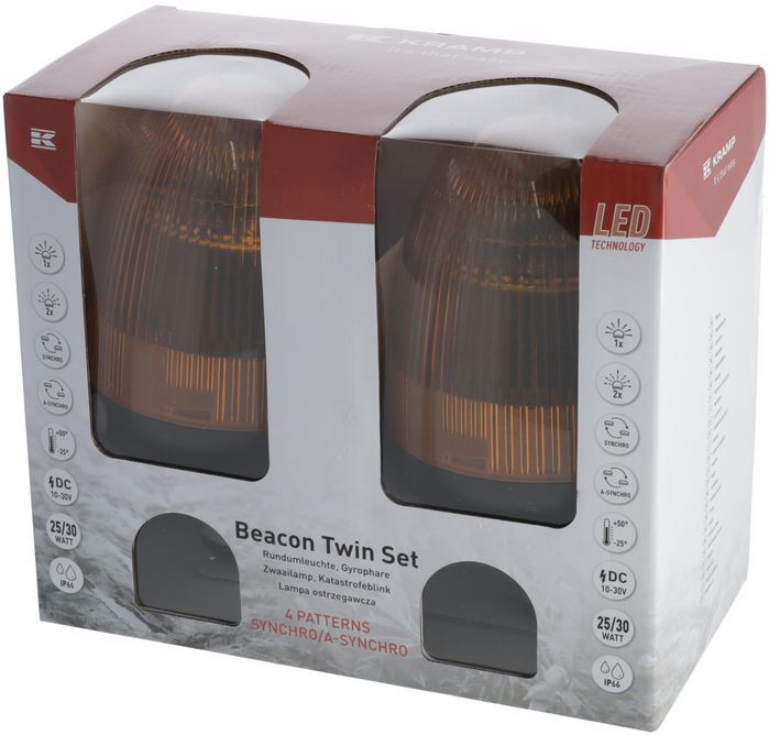 KRAMP LED-Blinkleuchten TWIN, synchronisierbar, 12-24V, flexibel, 2 Stk. - LA20095