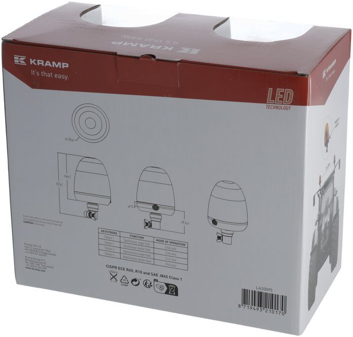 KRAMP LED-Blinkleuchten TWIN, synchronisierbar, 12-24V, flexibel, 2 Stk. - LA20095