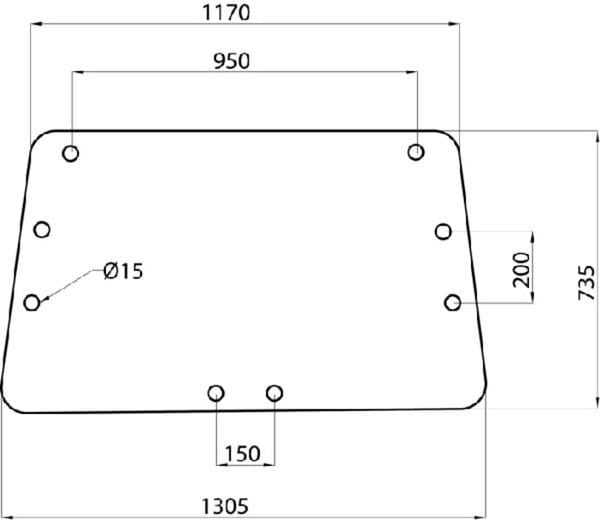 KRAMP Heckscheibe oben D520483