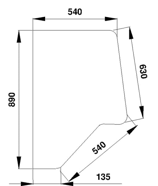 KRAMP Türscheibe hinten D7014