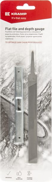 KRAMP Flachfeile mit Tiefenlehre auf Kartonblister DGFF001KR