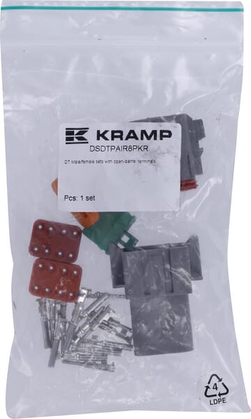 KRAMP Satz DT 8-polige Steckverbinder Stecker + Buchse - 1 Set - DSDTPAIR8PKR