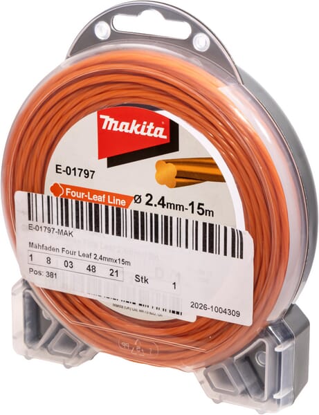 Makita/Dolmar Vierkant Mähfaden 2,4 mm x 15 m - 1 Stück - E01797