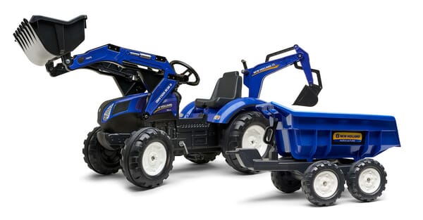 Falk New HollandBagger mit Tieflöffel und Maxi-Kippanhänger F3090W
