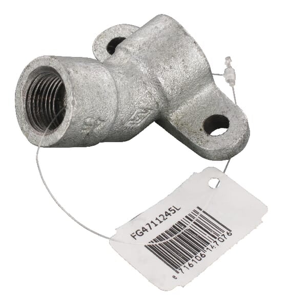 Ceiling w. 45° galvanized Female/Female 1/2"