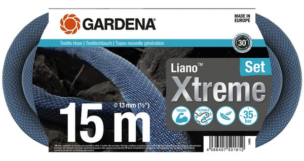 Gardena Textilschlauch Liano Xtreme 13 mm (1/2"), 15 m Satz GA18465