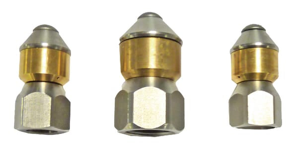 Sewer nozzle rotating 1/8"