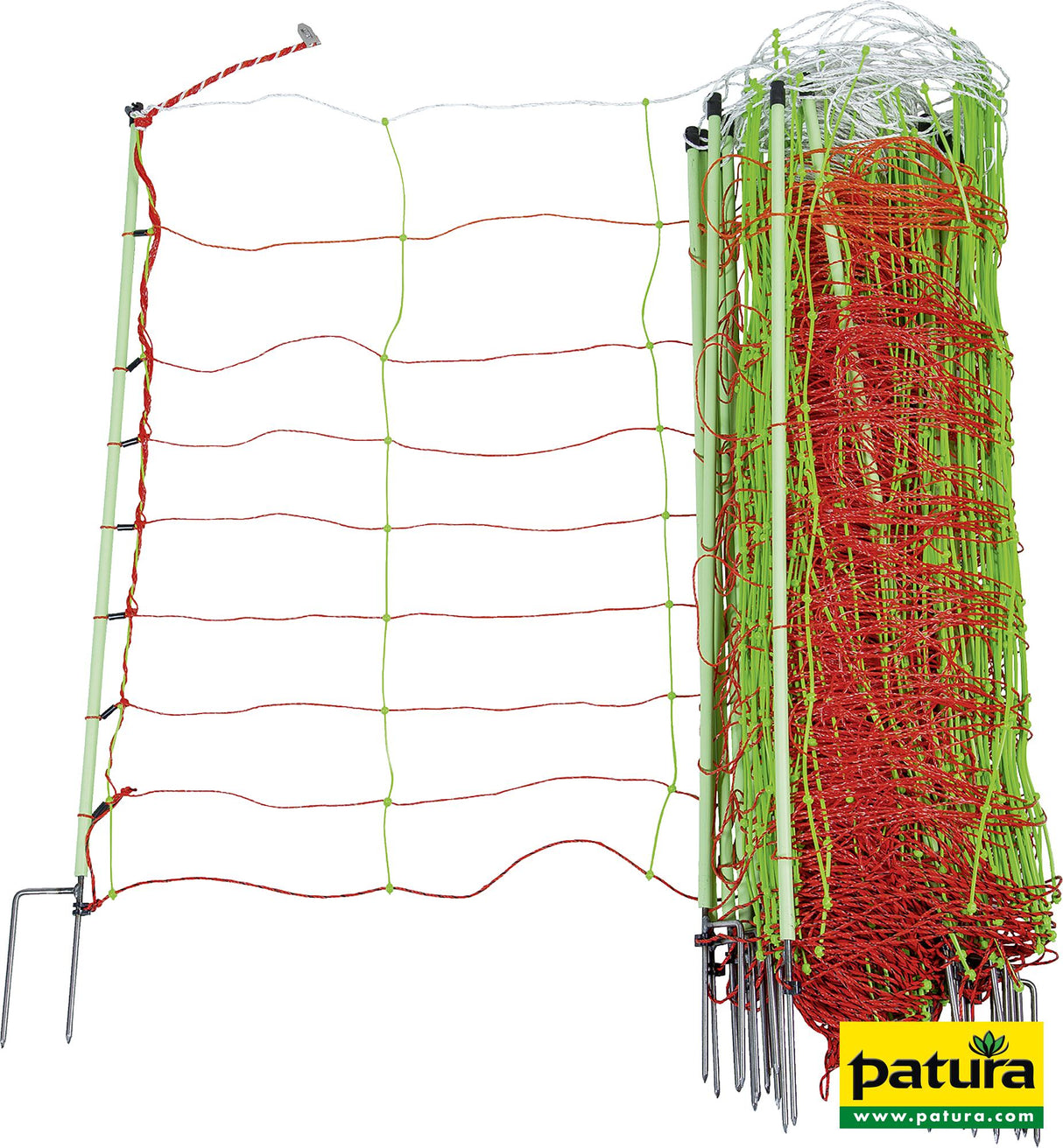 Patura Tornado XL-Elektrozaunnetz mit Erdleiter 90 cm hoch, mit Doppelspitze, 50 m 109251