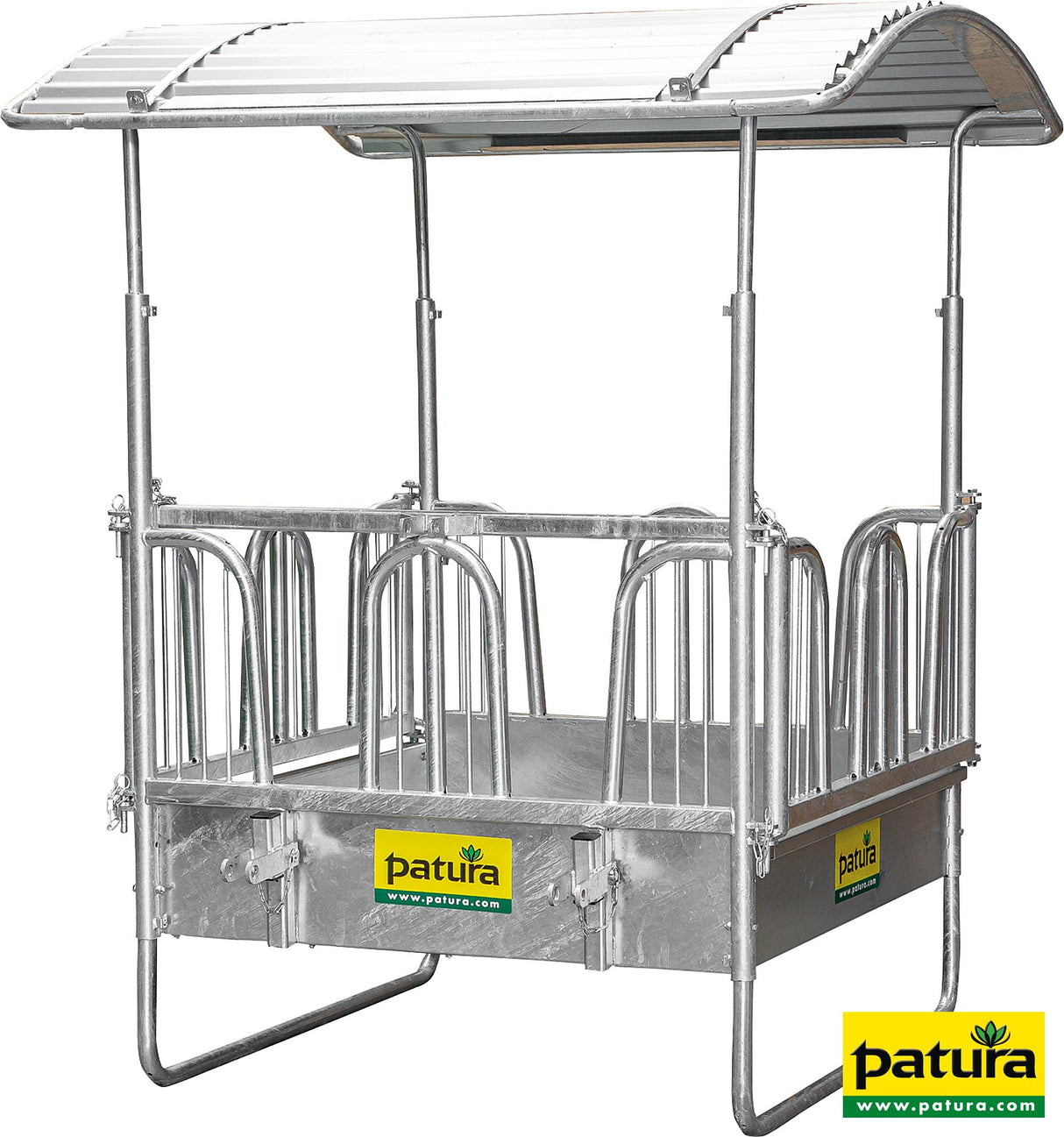 Patura Viereckraufe mit Sicherheits- Palisadenfressgittern, 8 Fressplätze 303580