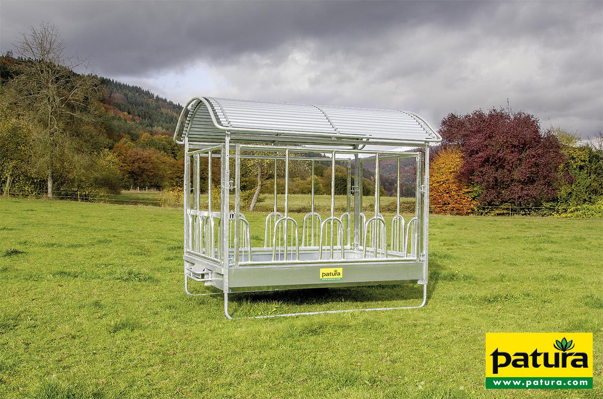 Patura Großballenraufe mit Universalfressgittern und Dach 303584