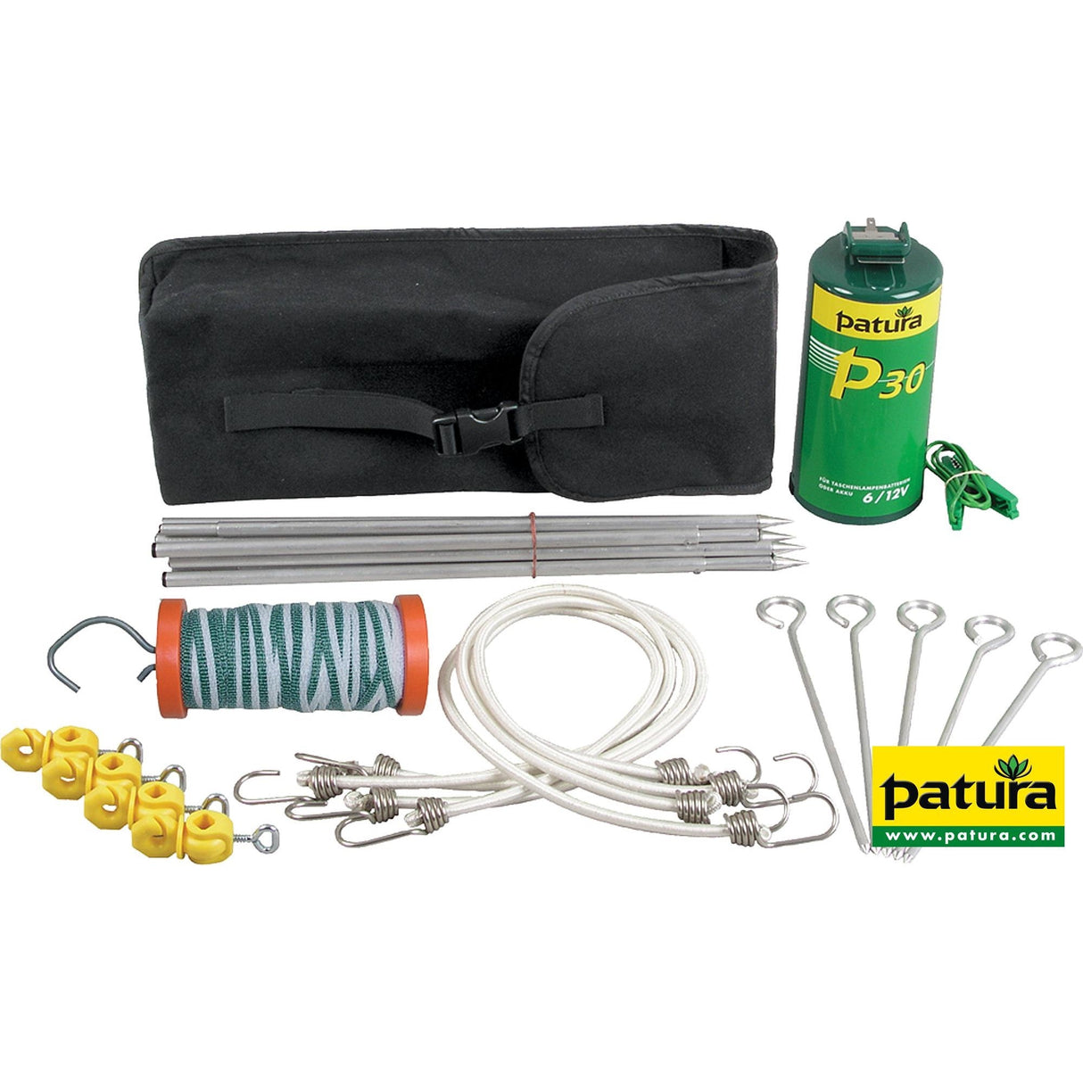 Patura Wanderreiterset, Packtasche mit P 30-Gerät, Alu-Pfählen, 40 m Band, 154000