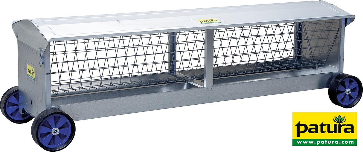 Patura Heuraufe mit Rädern, L=2,45m mit Dach, für Lämmer und Schafe 372540