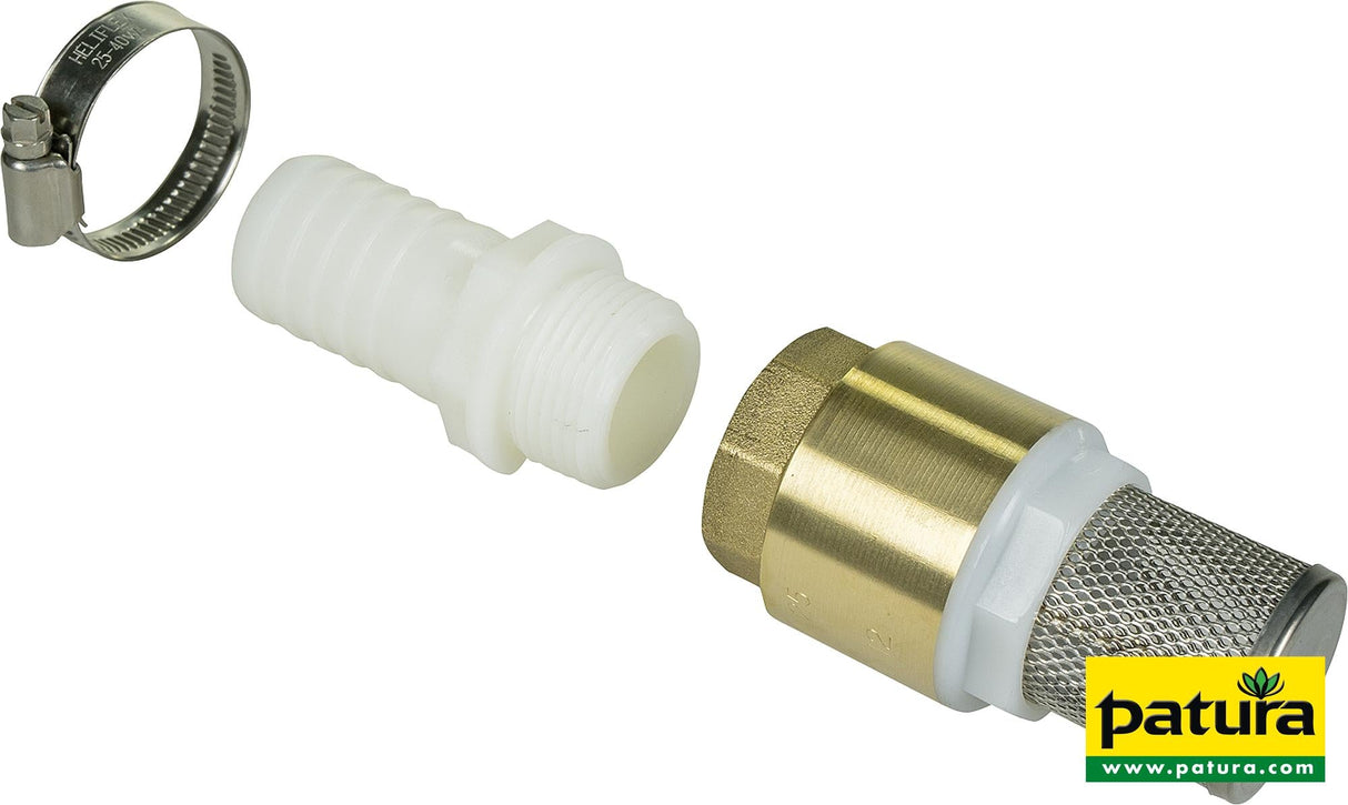 Patura Saugkorb mit Rückschlagventil inkl. Schlauchanschluß-Stutzen 1" 380104