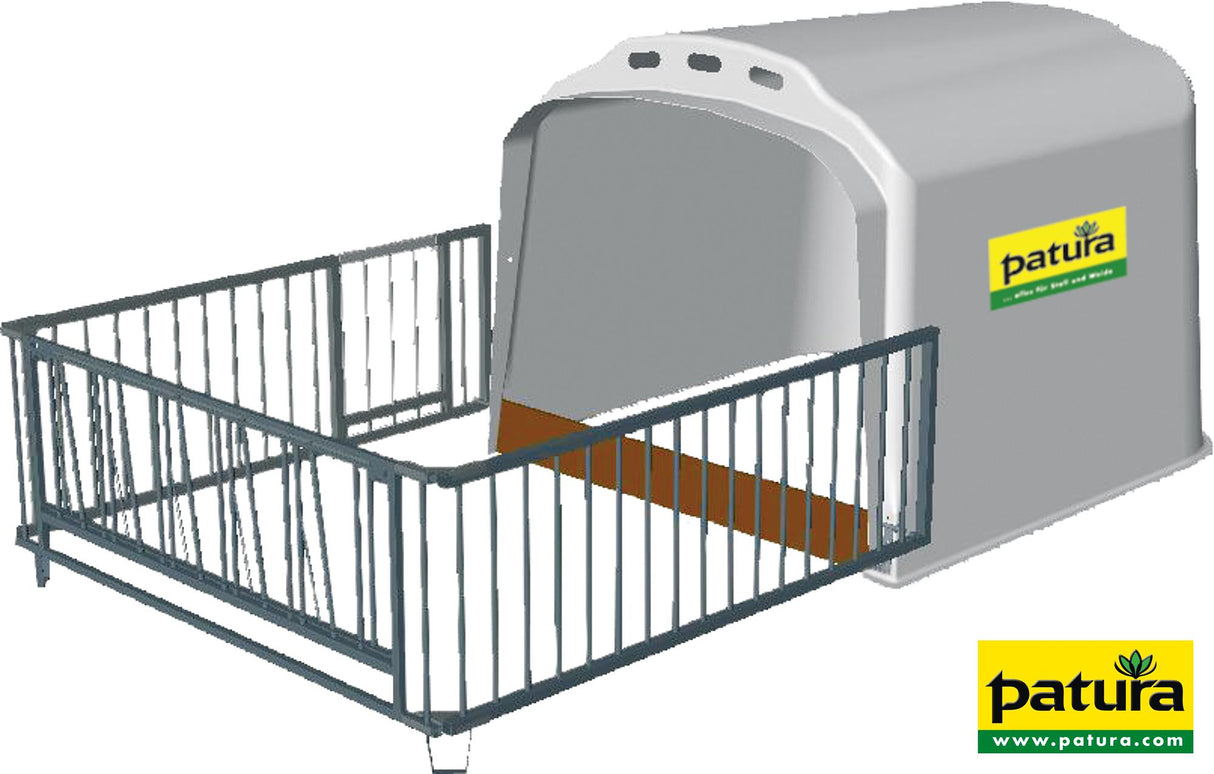 Patura Kälberhütte XL mit Umzäunung, Metallschwelle, 5 Eimerringe, 361300