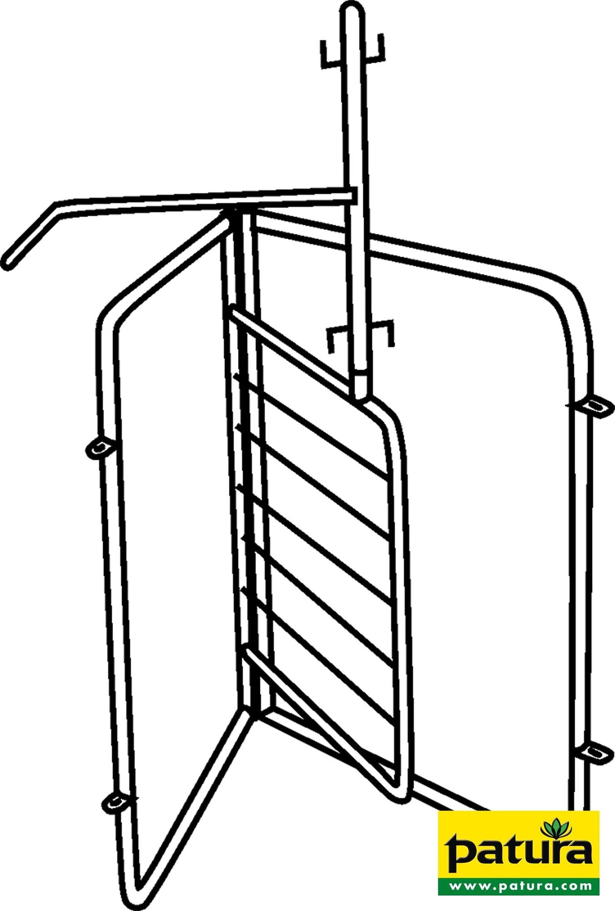 Patura 2-Wege-Sortiertor, für Schaf-Fanganlagen mit Bedienhebel, vz. 37022