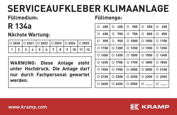 KRAMP Aufkleber Klimainspektion KL070900