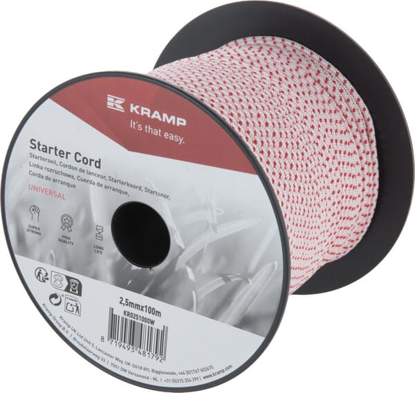 KRAMP Starterkabel 2,5 mm x 100 m weiß - 1 Rolle - KR0251000W