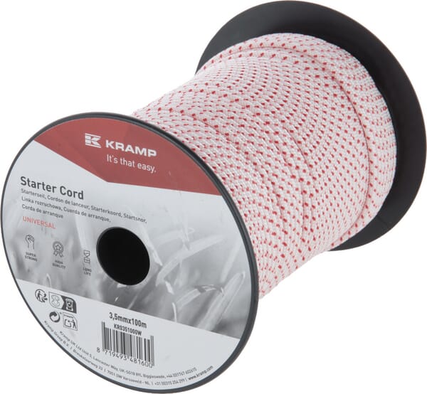 KRAMP Starterkabel 3,5 mm x 100 m weiß - 1 Rolle - KR0351000W