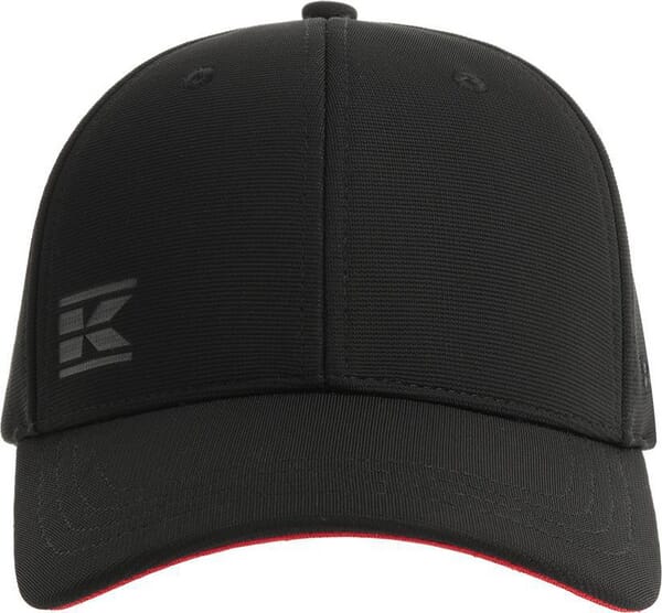 KRAMP Baseballkappe, schwarz, mit rotem Akzent, Schirm - 1 Stück - KW10900102