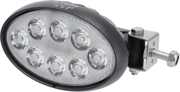 KRAMP Arbeitsscheinwerfer LED, 56W, 5320lm, oval, 10/30V, 160x129x68mm, Deutsch Stecker, Spot, 8 LED's - 1 Stück - LA10558SP