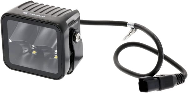 KRAMP Arbeitsscheinwerfer indirekt LED, 40W, 4800lm, quadratisch, 12/24V, weiß, 81x82.5x67.5mm Deutsch Stecker, Spotstrahl, 4LED's - 1 Stück - LA10607