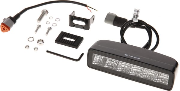 KRAMP Arbeitsscheinwerfer indirekt LED, 30W, 2880lm, rechteckig, 12/24V, weiß/orange, 157x49.7x60mm Deutsch Stecker, Flood, 6LED's - 1 Stück - LA10610