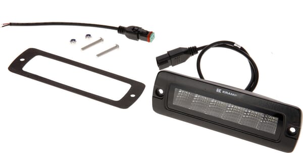 KRAMP Arbeitsscheinwerfer indirekt LED, 30W, 2880lm, rechteckig, 12/24V, weiß, 157x49.7x60mm Deutsch Stecker, Flood, 6LED's - 1 Stück - LA10611