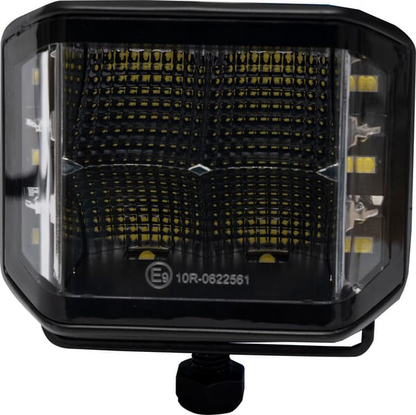KRAMP Arbeitsscheinwerfer LED, 70W, 8400 lm, quadratisch, 12/24V, weiß, 97x77x75mm Deutsch Stecker, Flood, 10LED's - 1 Stück - LA10613