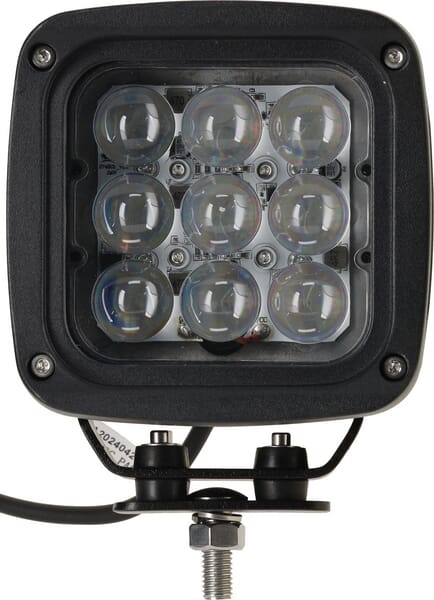 KRAMP Arbeitsscheinwerfer LED, 45W, 4050lm, quadratisch, 12/24V, blau, 126x151x95mm Deutsch Stecker, Spotstrahl, 9 LED's - 1 Stück - LA10617