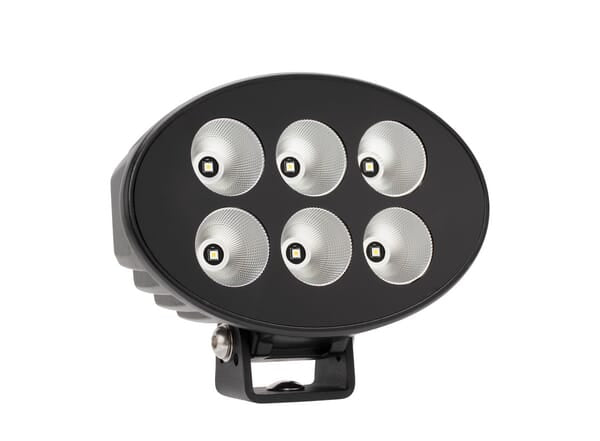 KRAMP Arbeitsscheinwerfer LED, 36W, 3500lm, oval, 12/24V, 155x105x58mm, Flood, 6LED's, Serie Schwarz - 1 Stück - LA10622